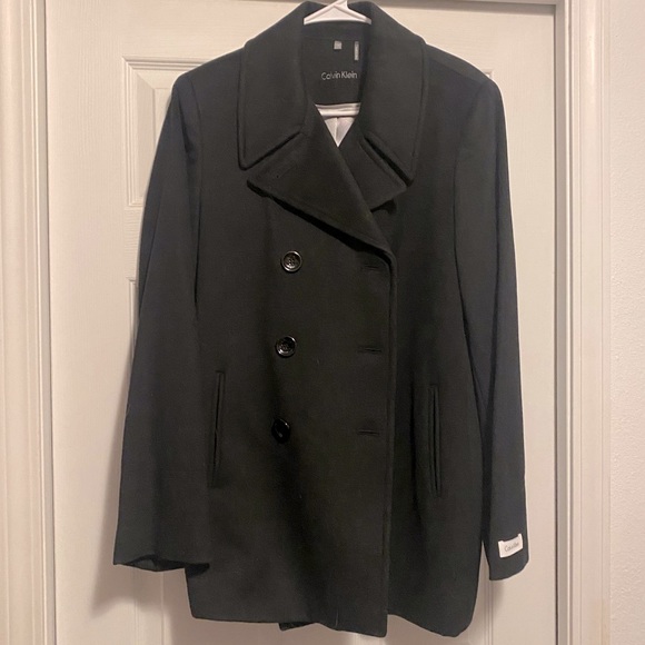 Calvin Klein Double Breasted Wool Peacoat 14 - Picture 1 of 6